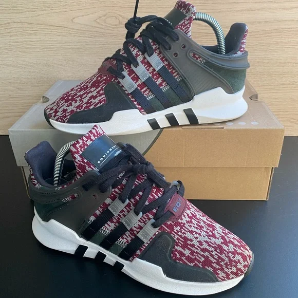 Adidas EQT Support Adv Kids Sneakers Shoes Casual - Burgandy Grey- Y 5.5- W  7
